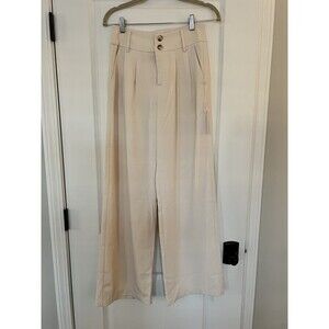NWT Six Fifty Pleated Wide Leg Trousers Vanilla Color Size Small